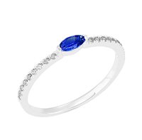 Anello Donna in Oro bianco Zaffiri+Diamanti AN-4024-16-ZAFFIRO